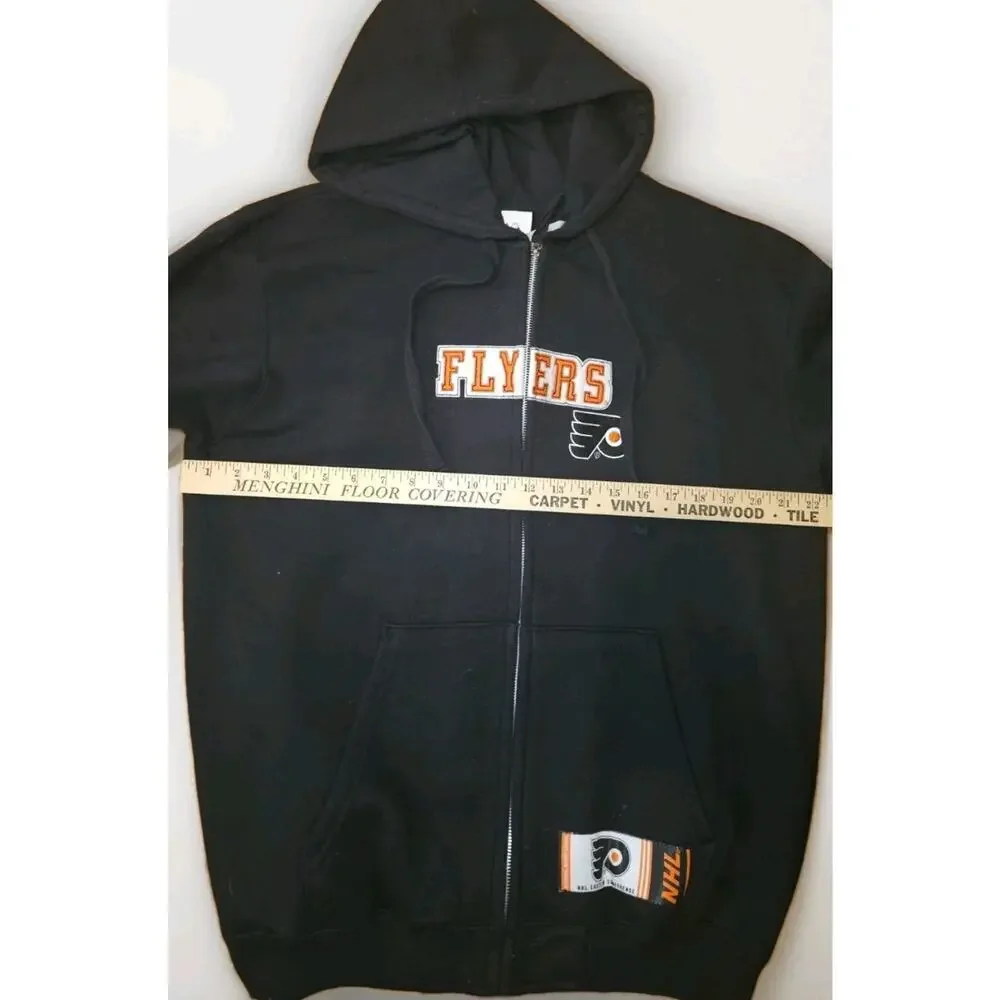 New! Philadelphia Flyers Hockey Full Zip Hoodie Sweatshirt Black Size Med NWT
